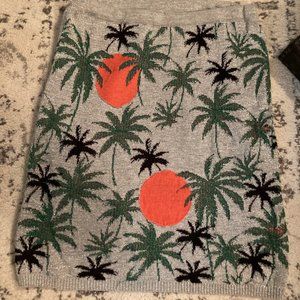 Topshop Tropical Purint Knit Summer Skirt